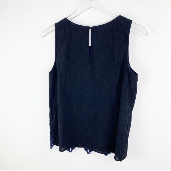 Skies Are Blue Navy Lace Tank Top Sz S - Picture 6 of 11
